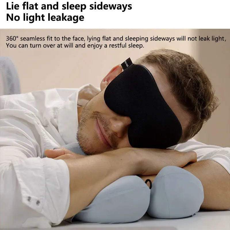 3D Sleep Mask – Soft Light-Blocking Eye Cover for Travel & Home Sleep Eye Mask Qst