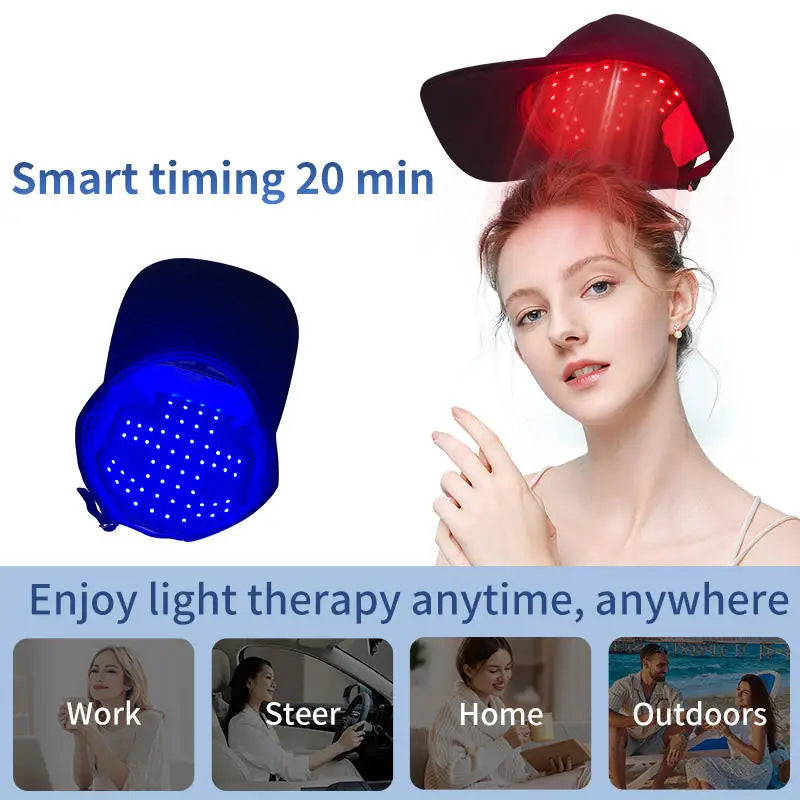 ZONGKUNG Wireless Red & Blue Light Therapy Cap for Hair Growth LED Hair Growth Cap Qst