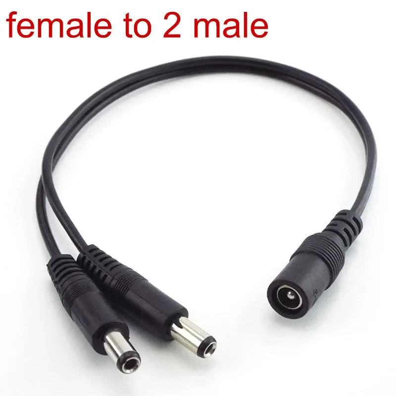 DC Power Splitter 5.5x2.1mm 1 Female to 2 Male Connector DC Power Splitter Qme 1 Female to 2 Male 10pcs