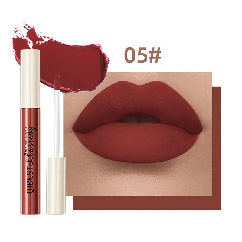 QIBEST 24 Colors Matte Liquid Lipstick – Waterproof Velvet Matte Liquid Lipstick Qme 05