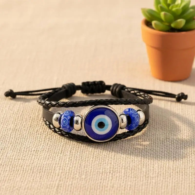 Handmade Woven Leather Multilayer Bracelet – Women & Men Leather Bracelet Qme