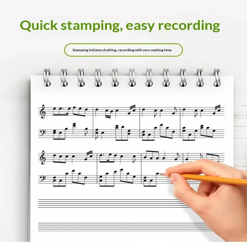 Music Staff Rolling Ink Stamp – 5-Line Notation Roller Stamp Music Notation Stamp Qme