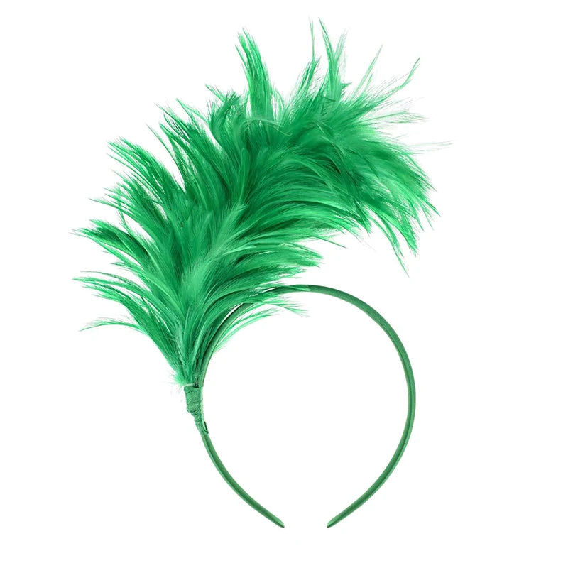 Feather Hair Band for Party, Prom & Carnival – One Size Feather Hair Band Qst Green