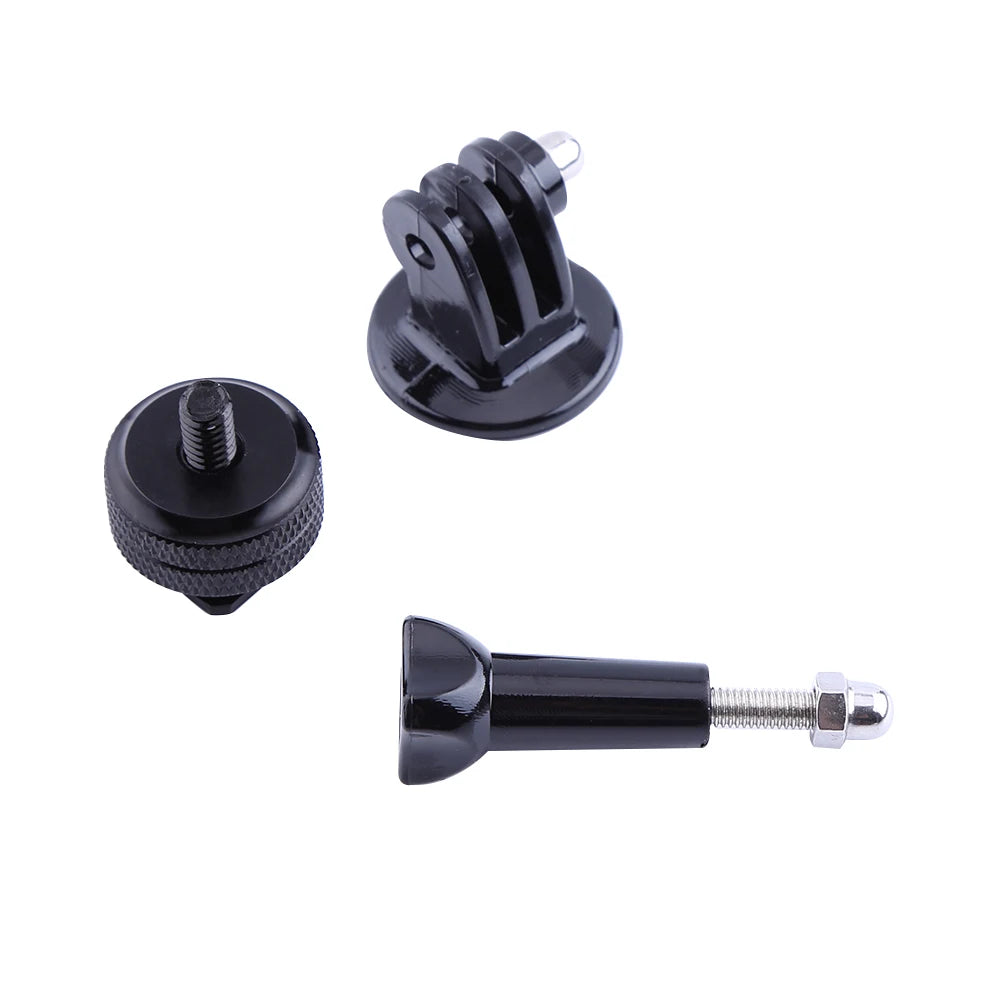 GoPro Hero 2/3/3+/4 Hot Shoe & 1/4" Tripod Mount Adapter Set Camera Mount Adapter Qst black color