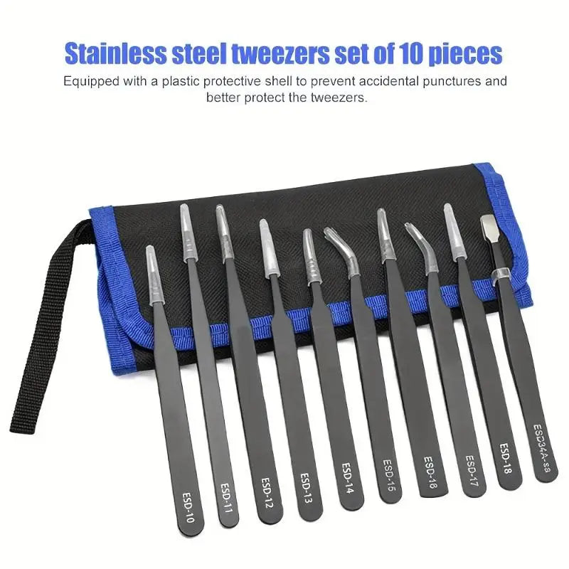 Anti-Static Precision Tweezers – Industrial Grade Stainless Steel Precision Tweezers Qme