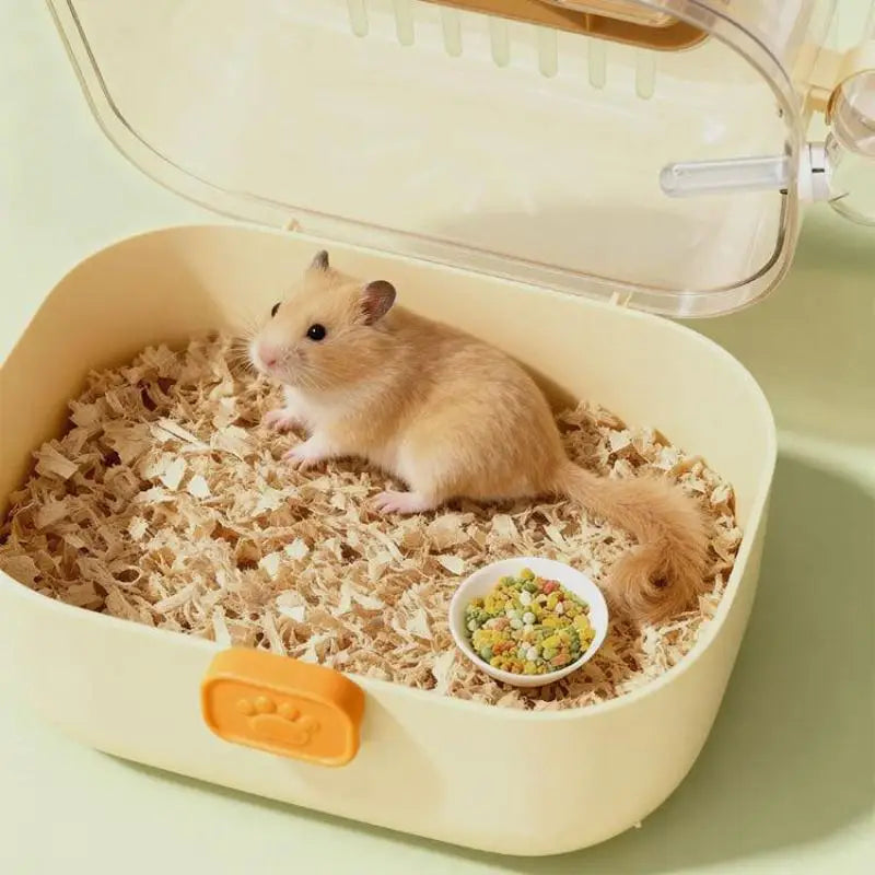 Portable Hamster Travel Cage with Handle & Water Bottle Small Animal Carrier Qme