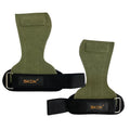 Cowhide Leather Wrist Guards Palm Support – Gym Strength Training Wrist Training Guards Qme army green XL