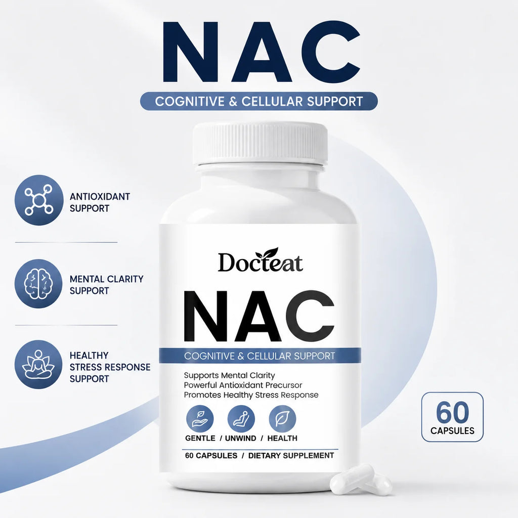 Docteat NAC Capsules – Antioxidant Blend with CoQ10 & Zinc Dietary Supplement Qst