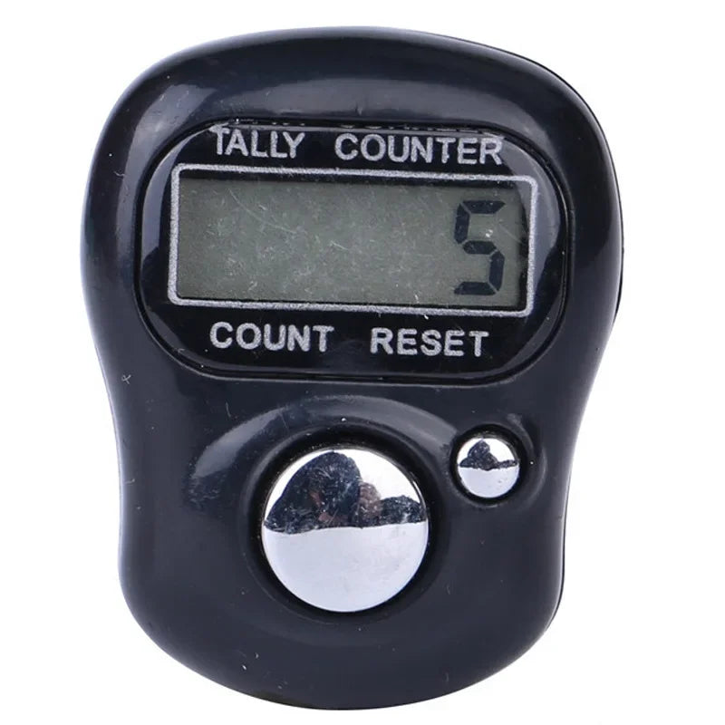 Mini LED Digital Finger Counter – Islamic Tally Bead Clicker Ring Digital Tally Counter Qme black