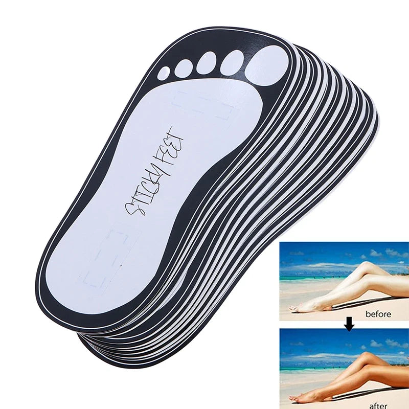 Disposable Tanning Slippers – 11" Sticky Foot Pads for Spray Tan Tanning Foot Pads Qme