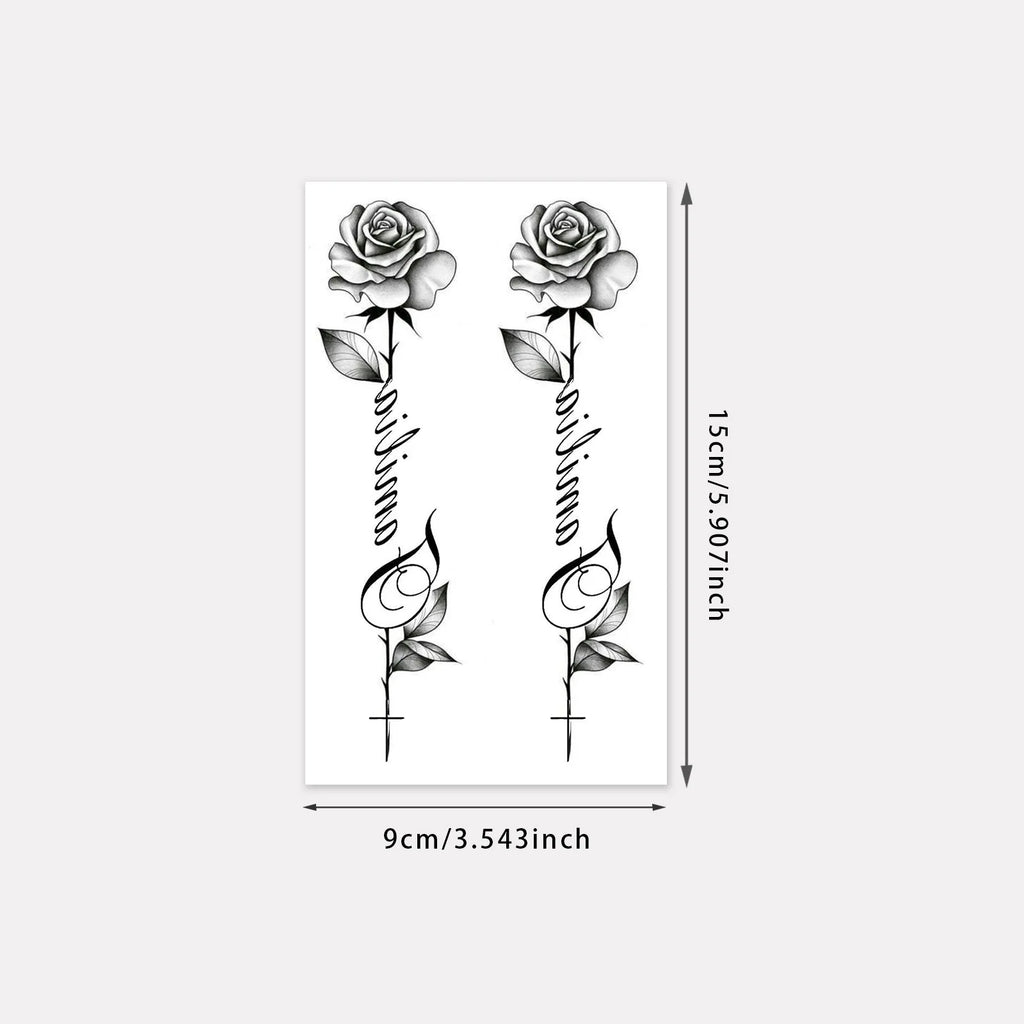 Minimalist Leaf Vine Temporary Tattoo Sticker – Waterproof Fine Line Temporary Tattoo Sticker Qme LA-662