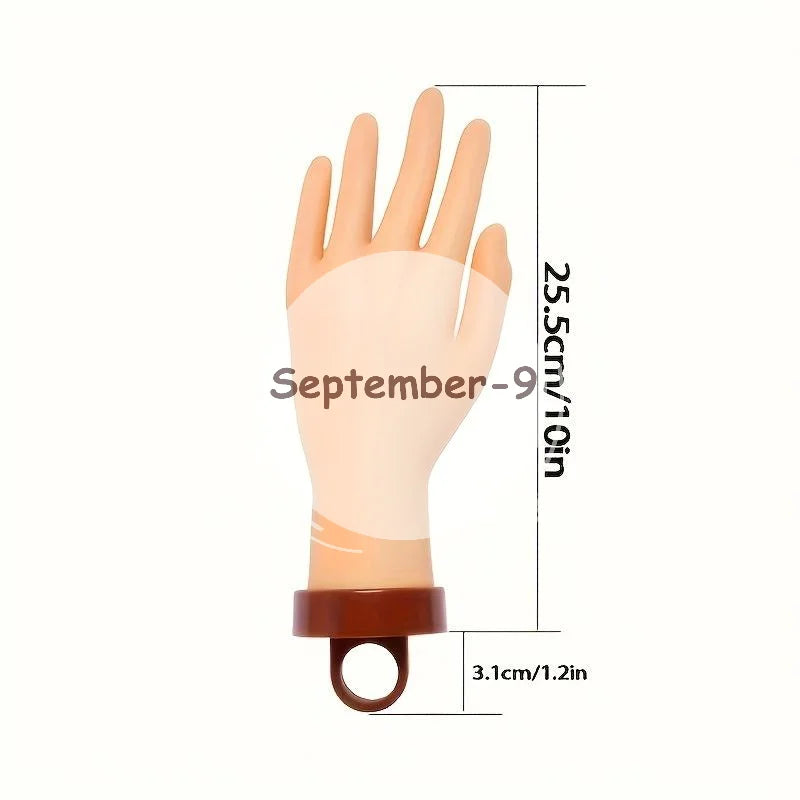 Nail Practice Mannequin Hand with Desktop Bracket | Qme Nail Practice Hand Qme