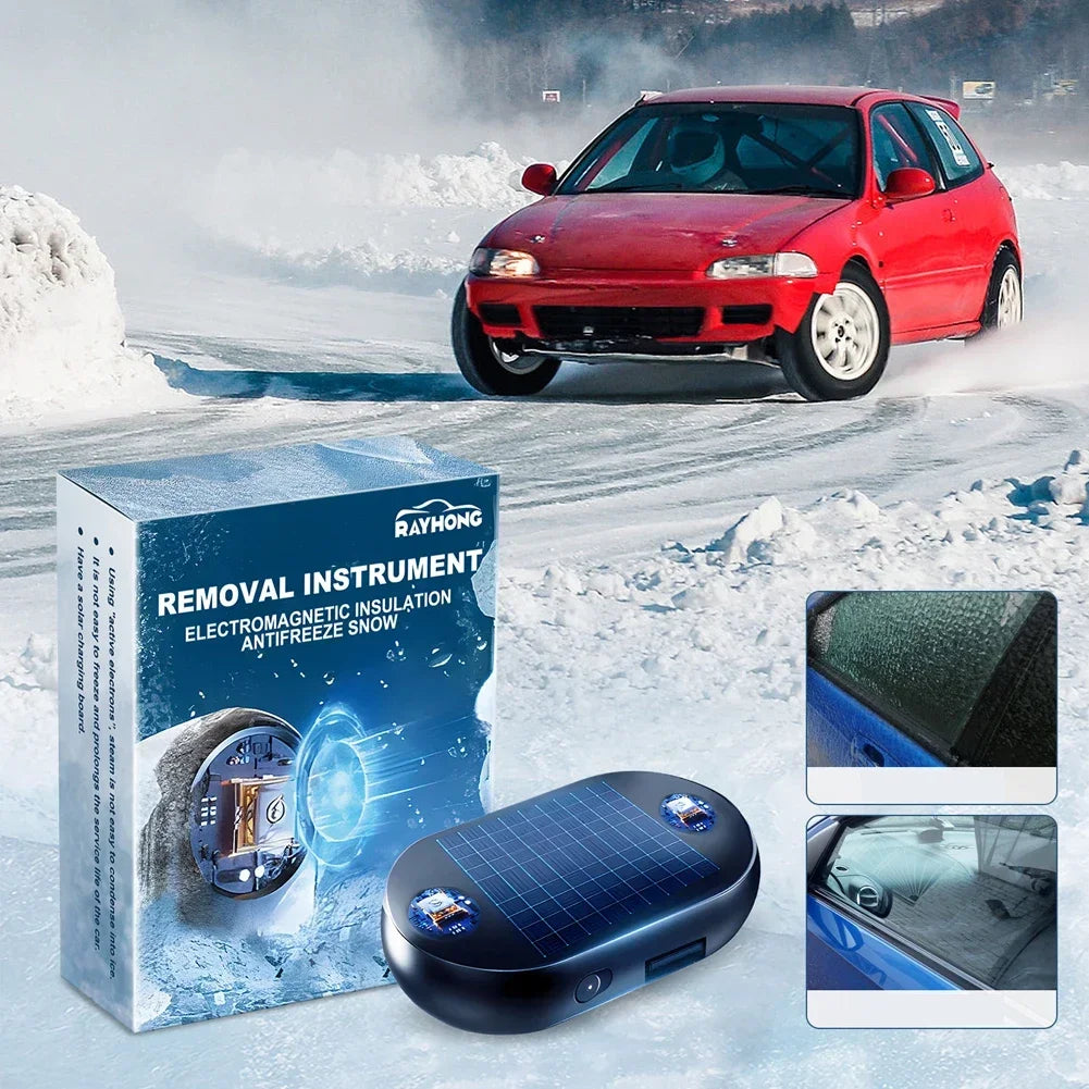 Solar Electromagnetic Windshield Defroster & Snow Removal Device Windshield Defroster Qme