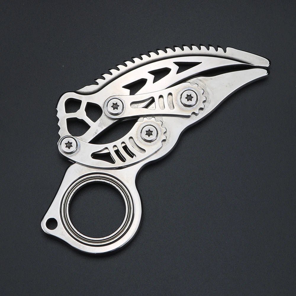 XUAN FENG Silver Folding Knife | 9CR17MOV Steel, Bearing Pivot Folding Pocket Knife Qst