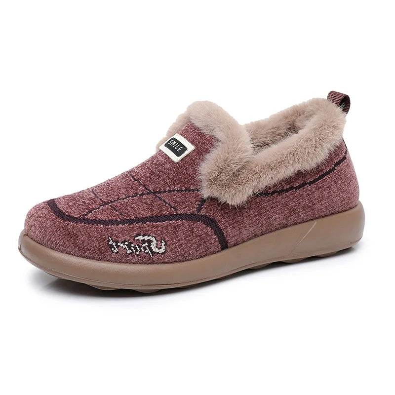 Women's Plush-Lined Waterproof Winter Short Boots – Non-Slip Women's Winter Boots Qst Purple 35