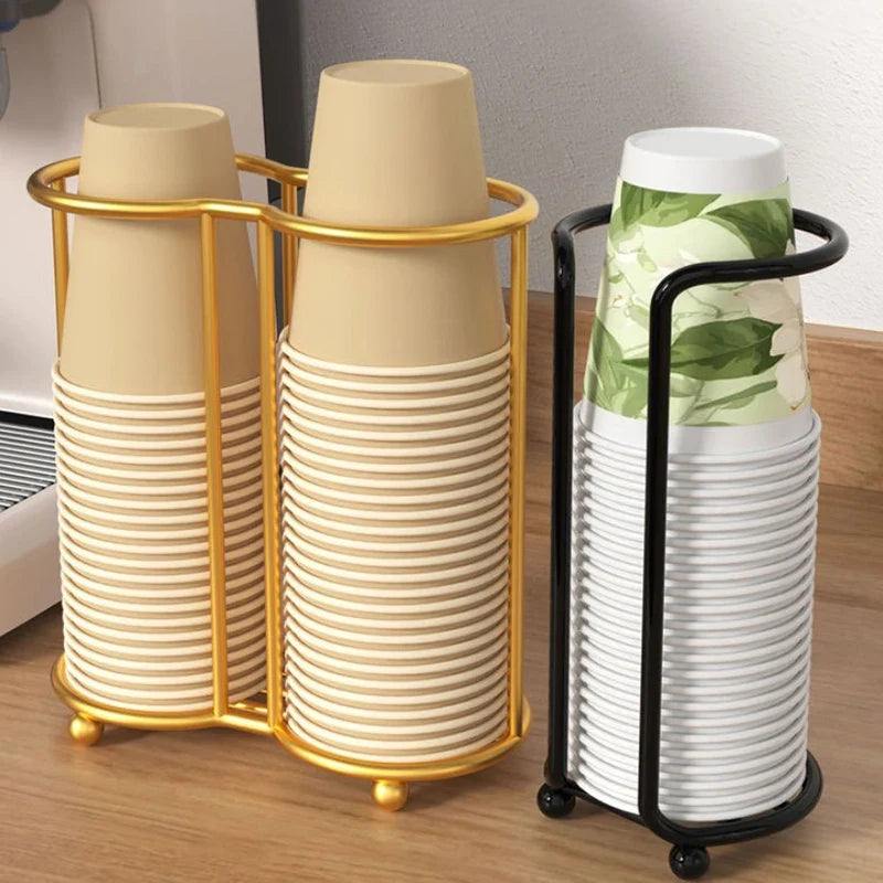 Desktop Iron Cup Storage Rack & Paper Cup Holder for Kitchen Cup Storage Rack Qme