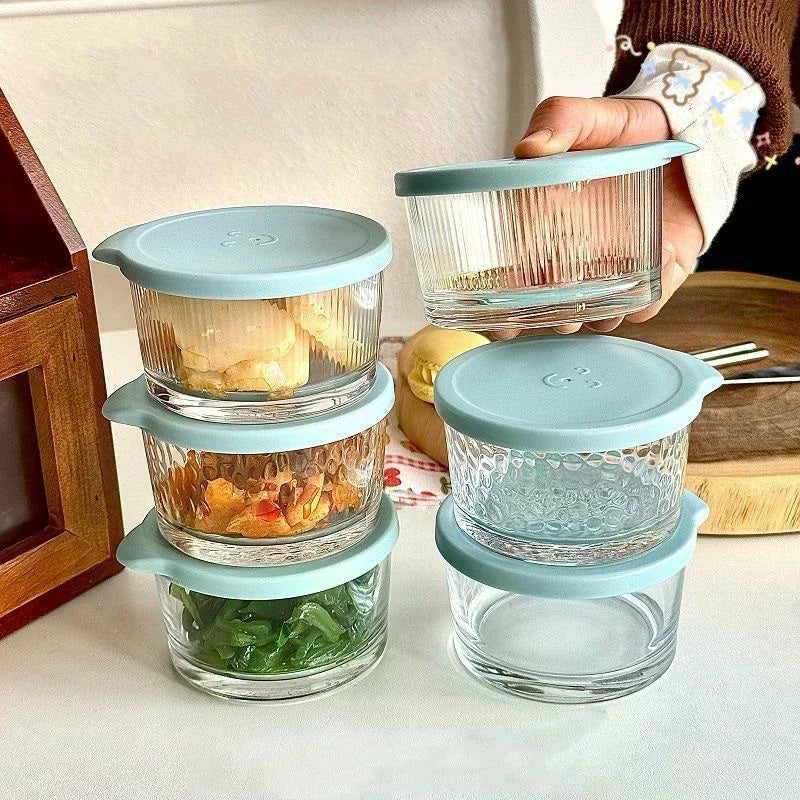 Glass Storage Jars 200ml Transparent Thick Kitchen Containers Glass Storage Jars Qme