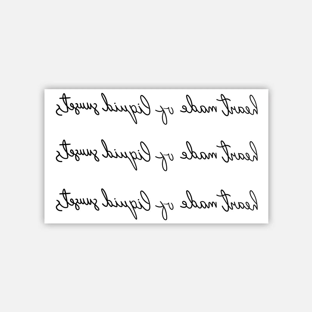 Liquid Sunsets Heart Temporary Tattoo Sticker – Waterproof Temporary Tattoo Sticker Qme