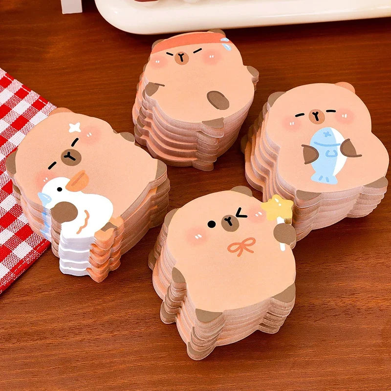 Capybara Sticky Notes – 60 Sheets Cute Reusable Notepad Sticky Notes Qme