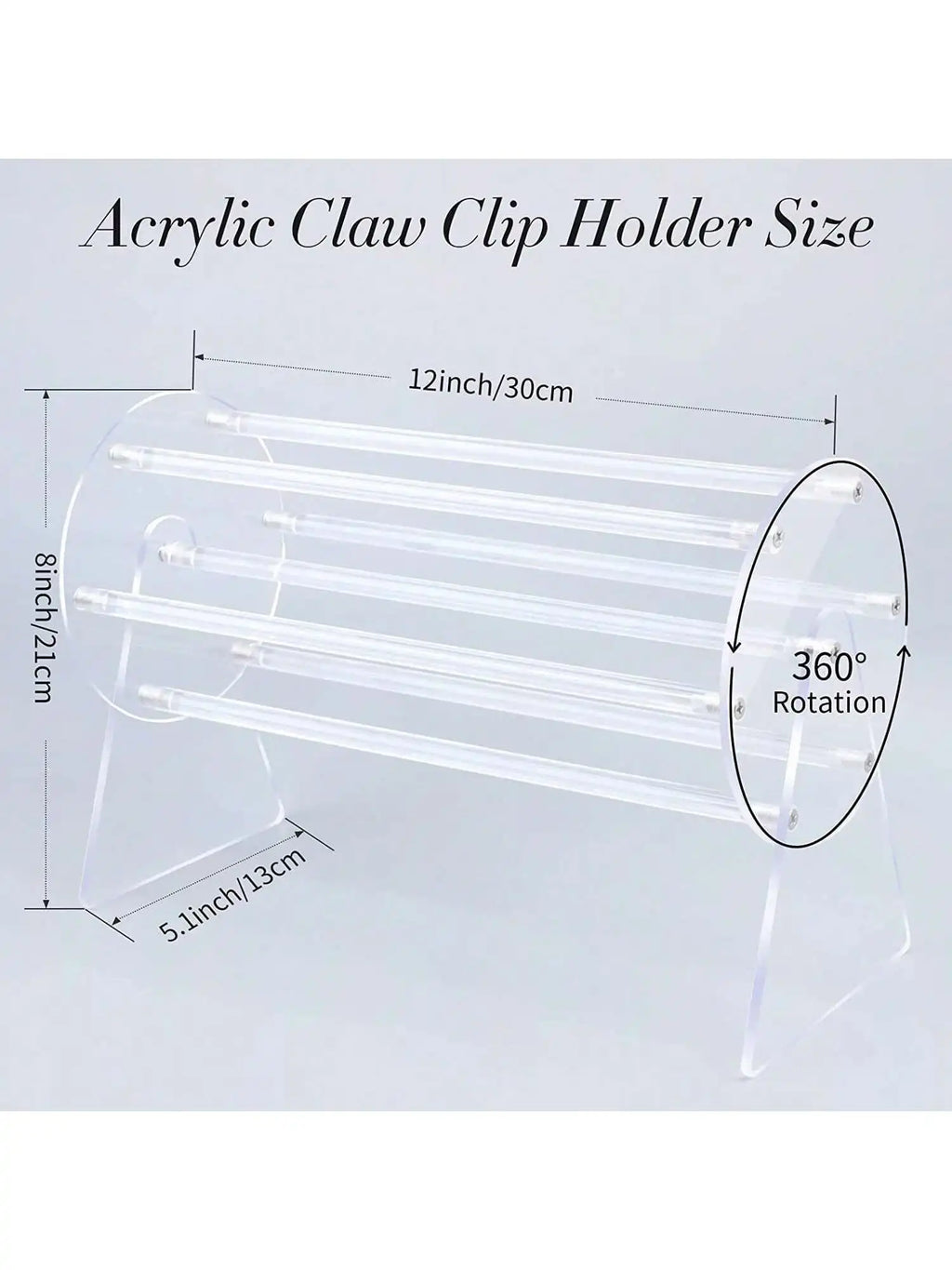 360° Rotating Acrylic Claw Clip Storage Rack & Hair Clip Holder Hair Clip Organizer Qme 1pc