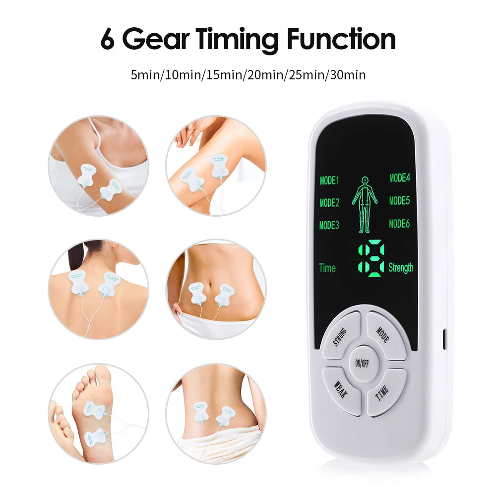 Portable Pulse Neck Massager – 6 Modes, 15 Levels & LCD Timer Pulse Massager Qst