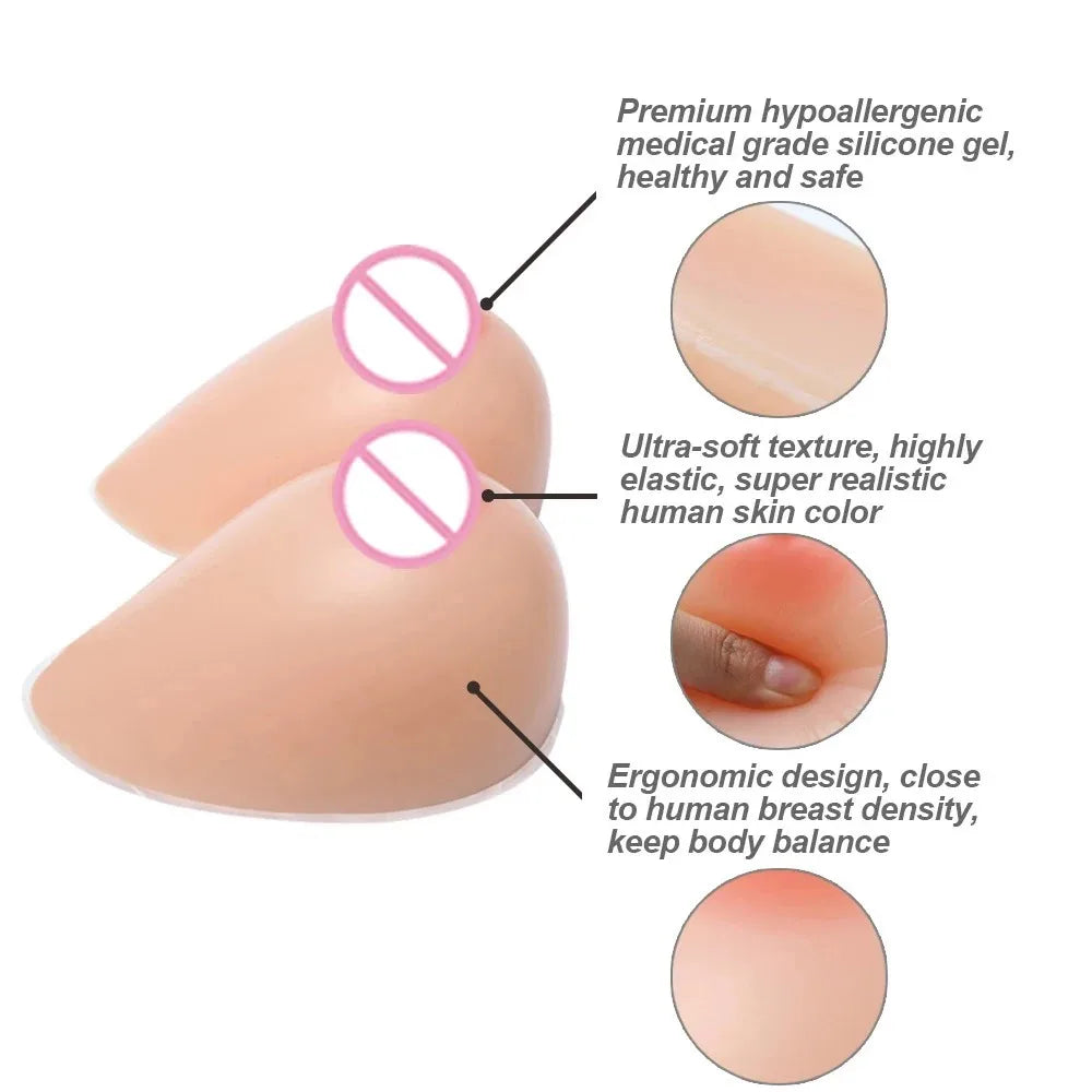 Silicone Breast Forms – Realistic Enhancer Pads, 300g–1800g Silicone Breast Forms Qst
