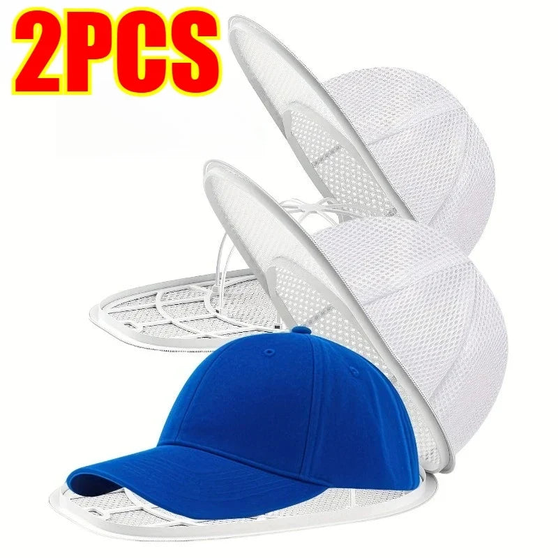 Portable Baseball Cap Washer Cage & Hat Shaper Protector Cap Washing Cage Qme 2PCS-White