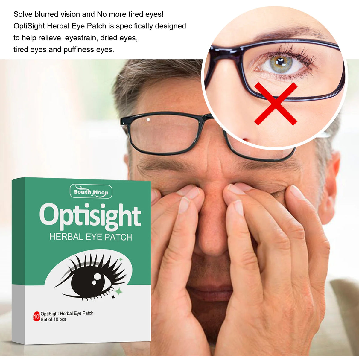 South Moon Wormwood Herbal Eye Patch – Eye Care Sticker 10pcs Herbal Eye Patch Qst