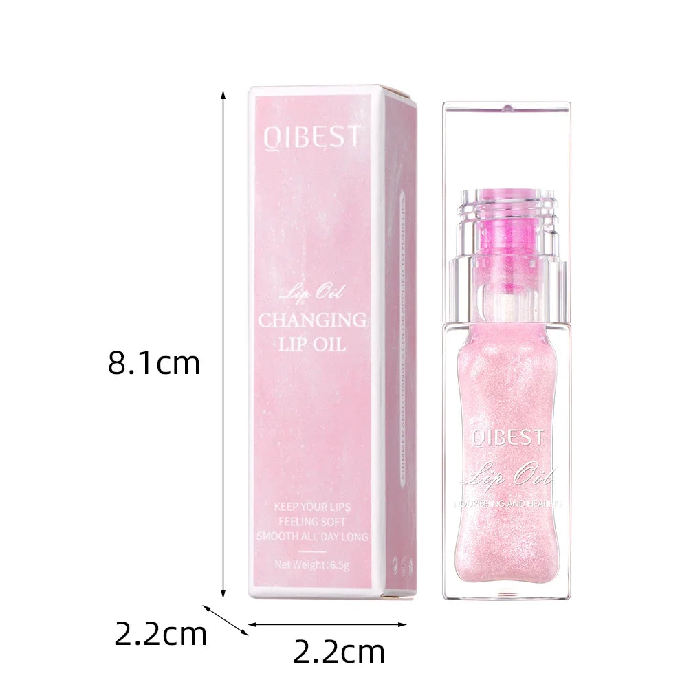 QIBEST Color-Changing Lip Oil Glaze – Moisturizing Balm Gloss Lip Oil Glaze Qme