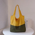Foldable Color-Block Eco-Friendly Shopping Bag | 12 Colors Foldable Tote Bag Qme Yellow one size