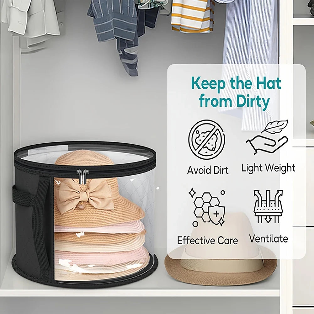 Non-Woven Fabric Hat Storage Bucket – Foldable Travel Organizer Hat Storage Organizer Qme