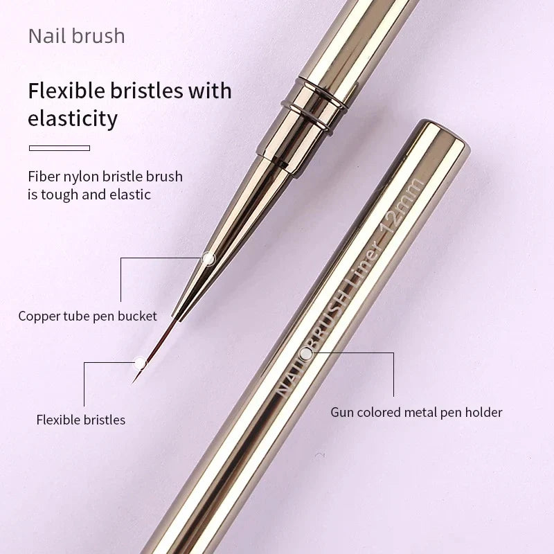 Nail Art Liner Brushes Set – Striping & Detail Drawing Pens Nail Art Brush Set Qme