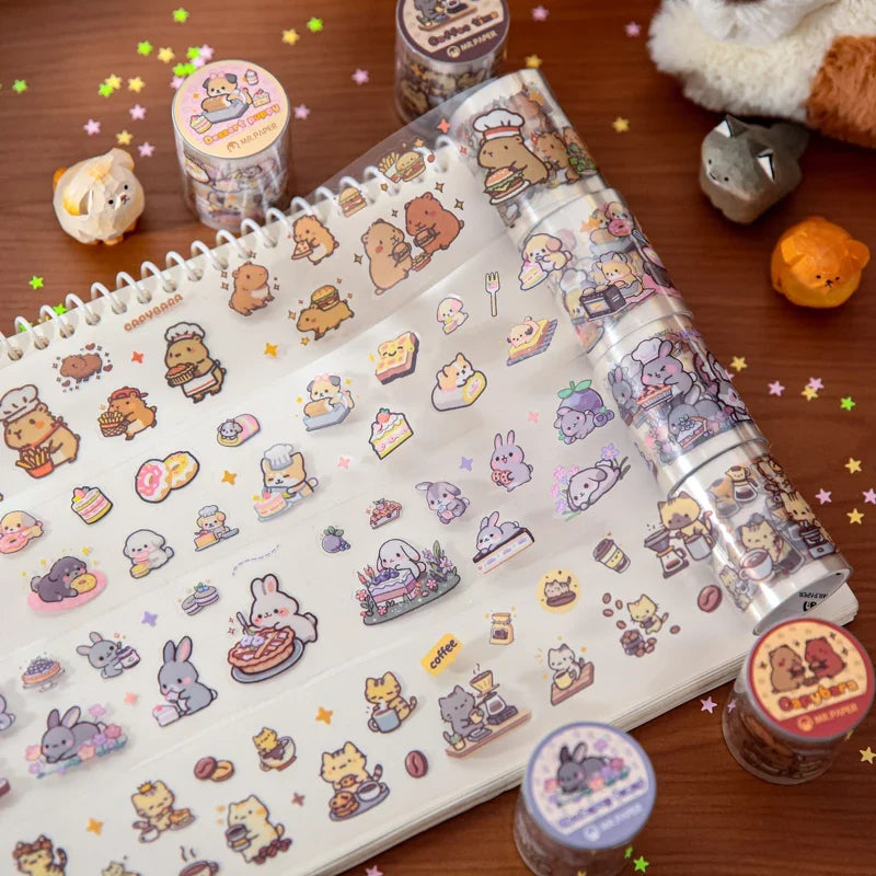 Cartoon Pet Washi Tape 30mm × 2m – Decorative Sticker Roll Decorative Washi Tape Qme