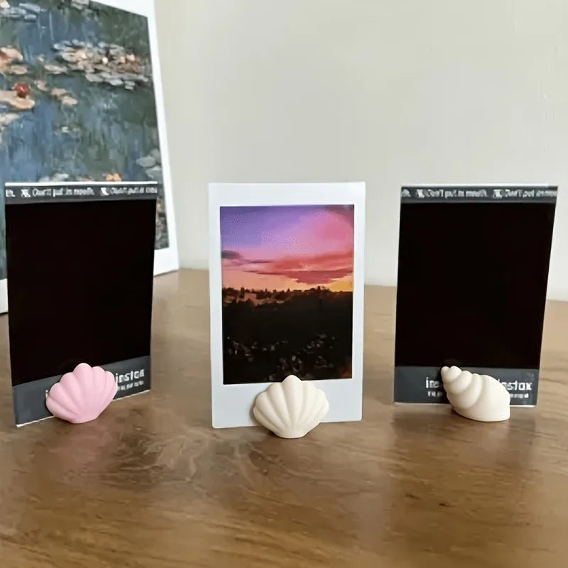 Shell Conch Photo Clips 3D Desktop Stand | Card & Note Holder Desktop Photo Clip Stand Qme