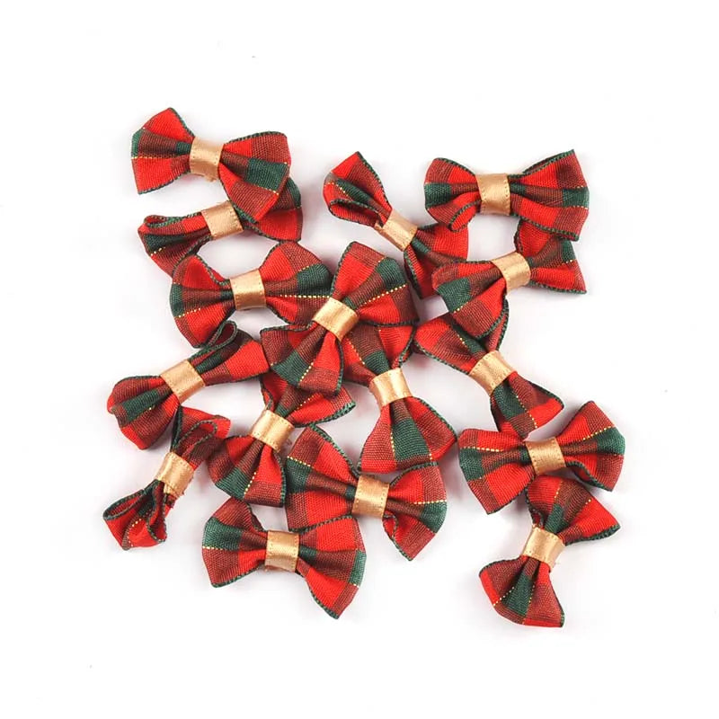 Mixed Christmas Bows Handmade Bowknot Ribbons – 30pcs Craft Decor Christmas Craft Bows Qme
