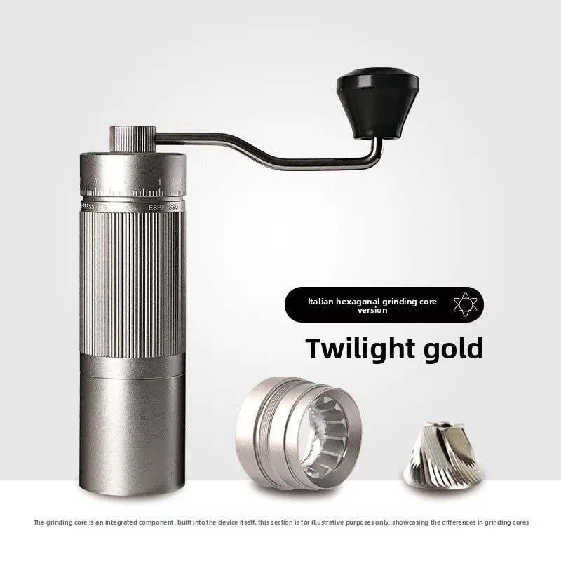 HAOYUNMA Manual Coffee Grinder – Ghost Teeth Full Metal Burr Manual Coffee Grinder Qst R20-6golden