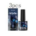 Blue-Black Cat Eye Nail Polish – Water-Based Long-Lasting Shimmer Cat Eye Nail Polish Qst 3boxed