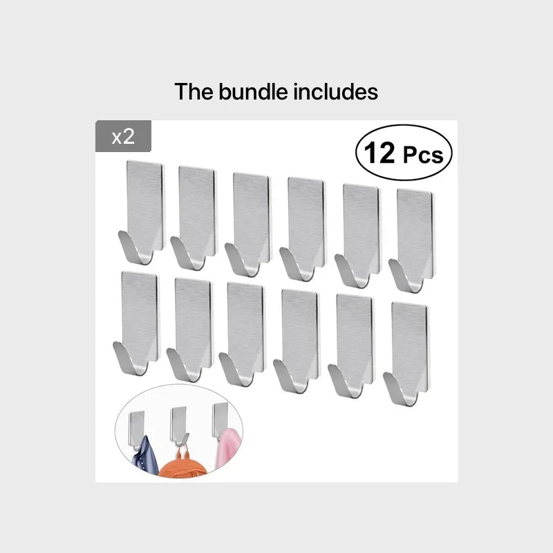 Wall-Mounted Towel Hanger Rack Hook – Kitchen & Bathroom Wall Hook Rack Qme