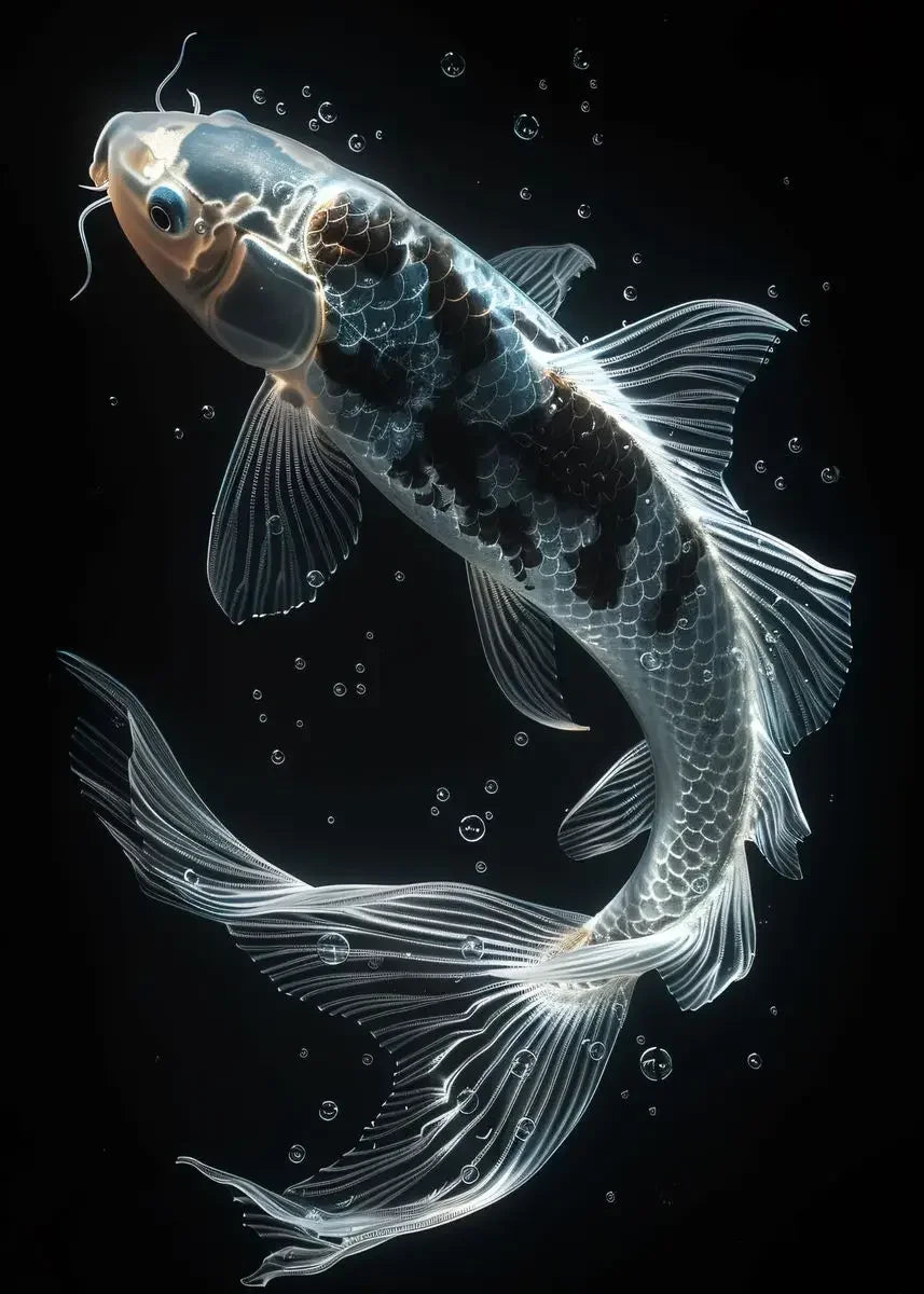 Japanese Koi Fish Canvas Wall Art – Colorful Carp Poster Print Canvas Wall Art Qst 5 20x30cm Unframed