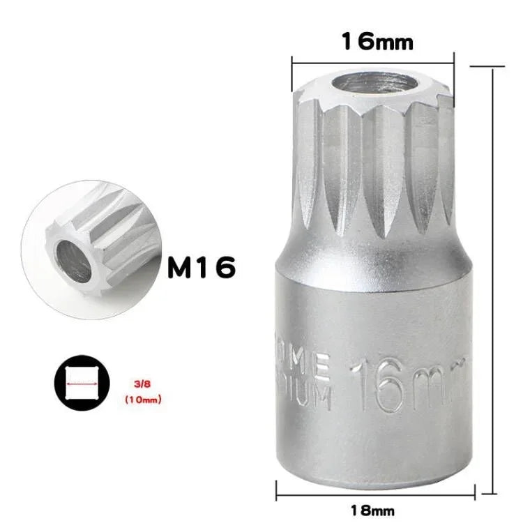 Gearbox Oil Drain Socket Wrench M16 H17 S8 S10 Auto Repair Socket Wrench Qme M16