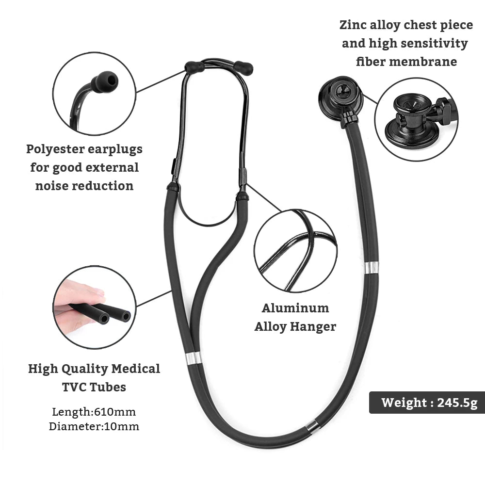 XceeFit Dual-Head Cardiology Stethoscope – 80cm Professional Cardiology Stethoscope Qst