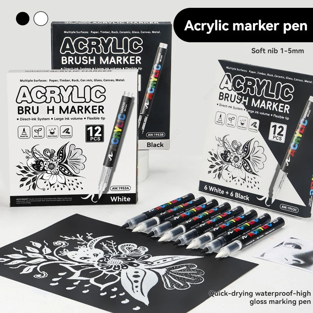 Premium Acrylic Highlight Marker Pens – Waterproof, Quick Dry Acrylic Marker Pens Qme