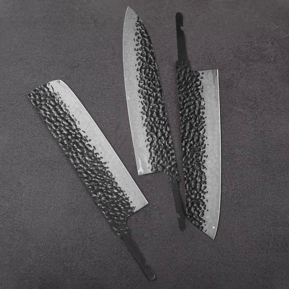 TURWHO Damascus VG10 Blank Blade DIY Chef Knife Set Knife Blank Set Qst