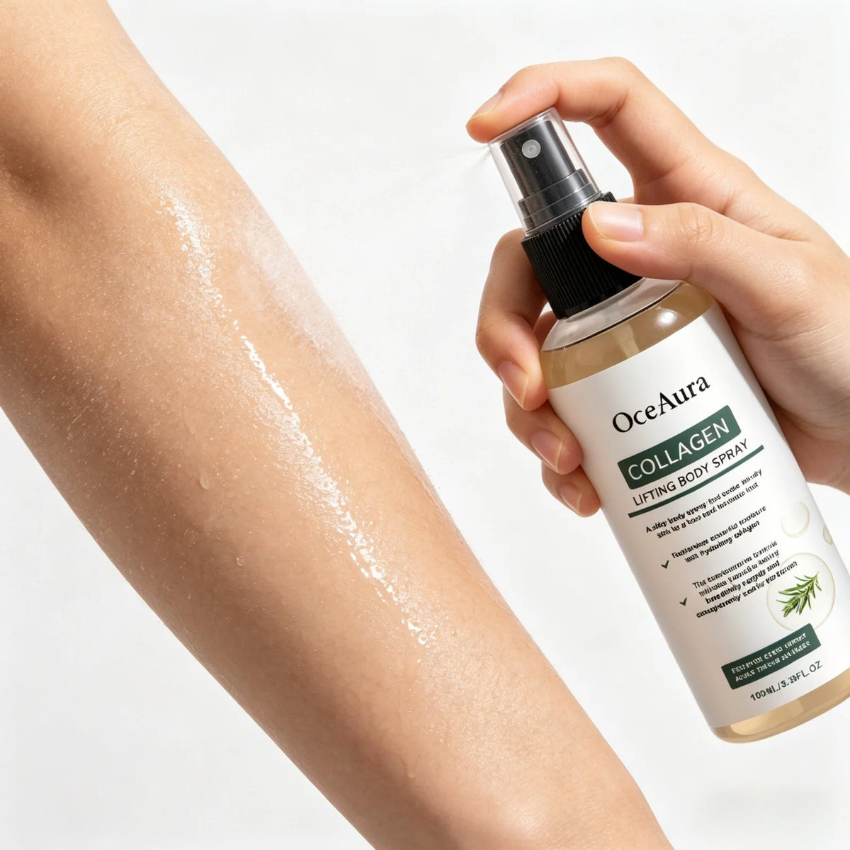 OceAura Collagen Roll-On Body Oil – Rosemary Firming Moisturizer Firming Body Oil Qst