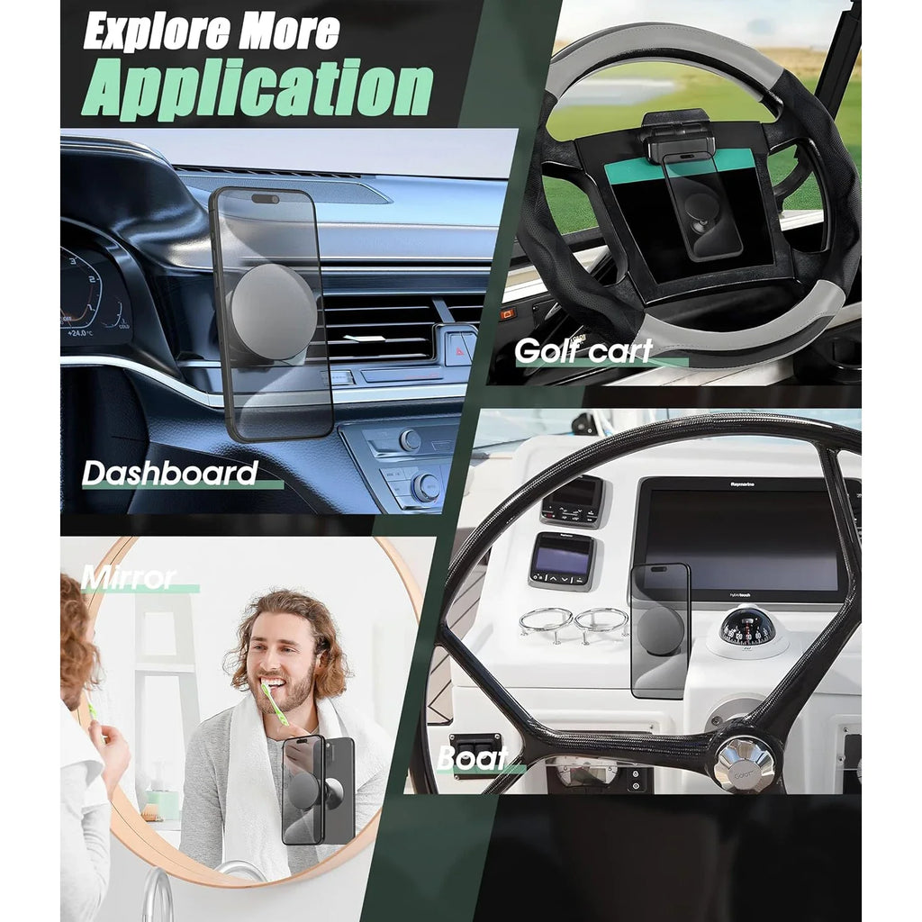 Double-Ball 360° Magnetic Car Phone Mount | MagSafe Magnetic Car Phone Mount Qme