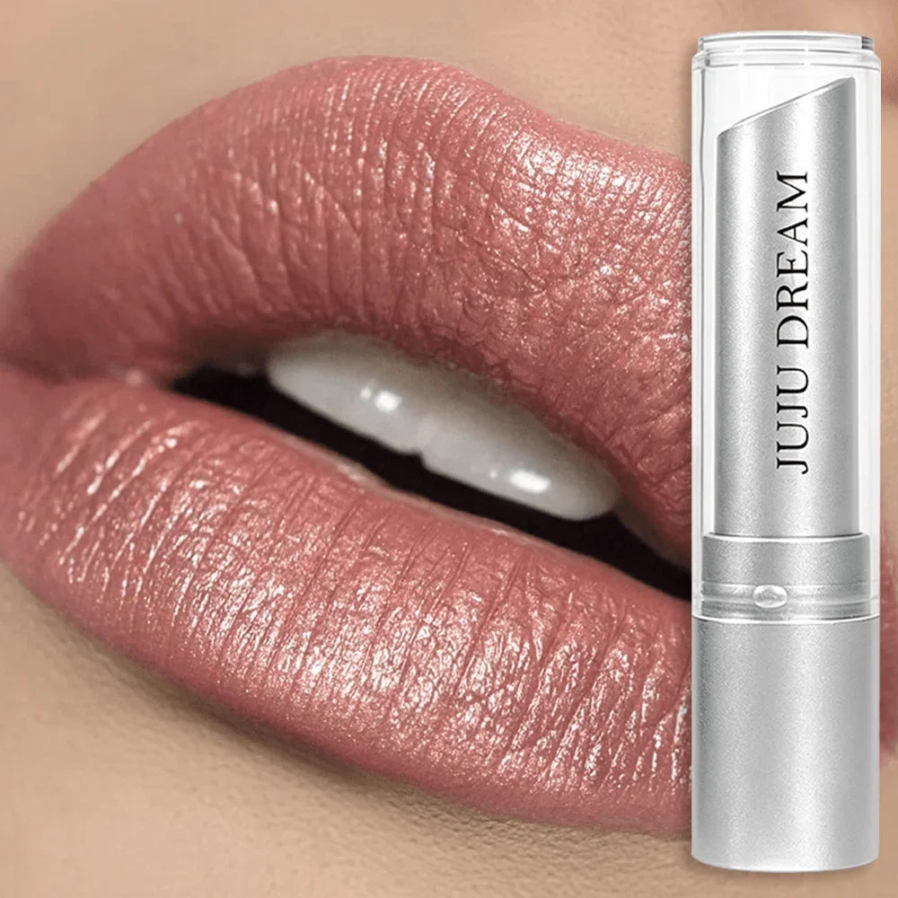 JUJU DREAM Shimmer Peach Lipstick | Pearlescent Hydrating Lip Color Shimmer Lipstick Qme