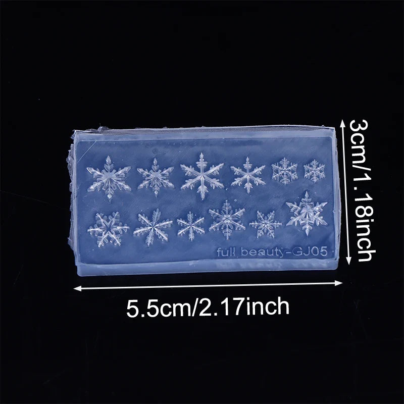 Winter Snowflake 3D Nail Art Silicone Stamping Mold | DIY Nail Art Stamping Mold Qme