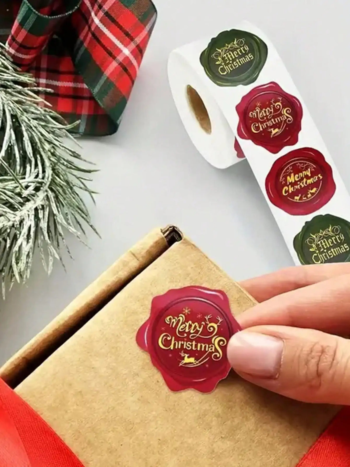 500-Sheet Merry Christmas Sticker Labels Roll | Gifts & Baking Christmas Sticker Labels Qme