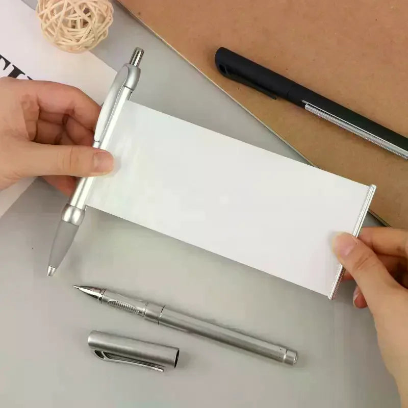 Secret Scroll Pen – Hidden Pull Paper Writable Note Tool Novelty Stationery Pen Qme