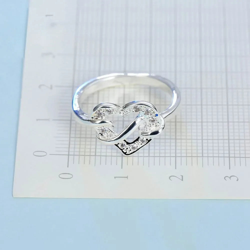 925 Sterling Silver Heart Spiral Band Ring – Sizes 6-9 Sterling Silver Ring Qme
